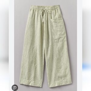 TOAST women's linen stripe pull on trousers - Large.